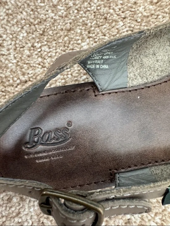 NWOT Bass Brown Braided Leather Slingback Sandals - Picture 5 of 5